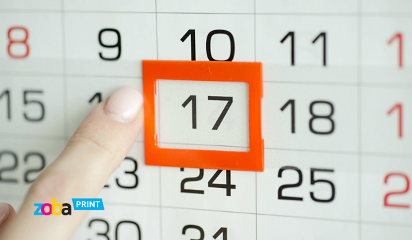 Kalender mit Schieberegler